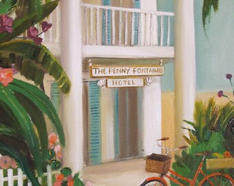 Twelve Days at the Penny Fontaine Hotel. Day One. Art Print.