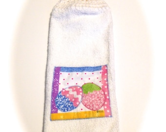 Easter Egg Hand Towel With White Crocheted Top