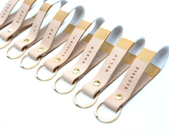 Personalized Leather Keychain, Key Fob, Custom Leather Keychain, Leather Lanyard, Stamped Leather Keychain, car key chain