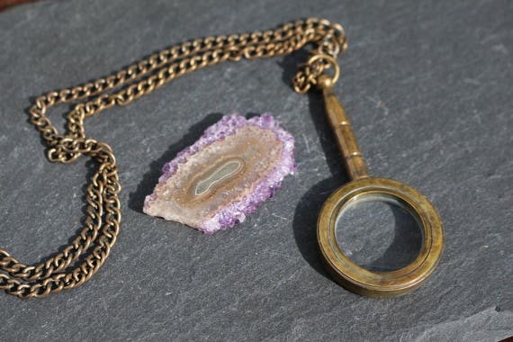 Amethyst Stalactite, Stalactite Slice, Crystal Flower, Amethyst Slice, Raw Amethyst, Druzy Stalactite, Spirt Quartz, DIY, Bohemian, Necklace