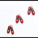 10x Red Silver Enamel Ballet Shoe Slipper Charm / Red Flat Shoe Charm / Red Pump Shoe Charm Jewellery Making Supplies /19x14mm/B23255