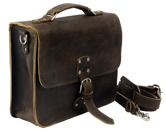 Distressed Brown Leather Satchel Urban Every Day Leather Bag
