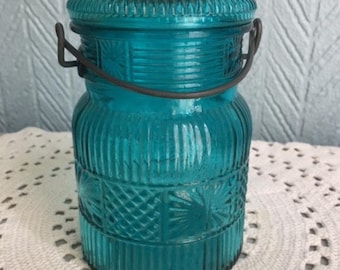Vintage Avon Blue jar with lid