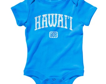 Baby Hawaii 808 Romper - Infant One Piece - NB 6m 12m 18m 24m - Hawaii Baby, Honolulu Baby, Maui, Oahu, Kauai - 3 Colors