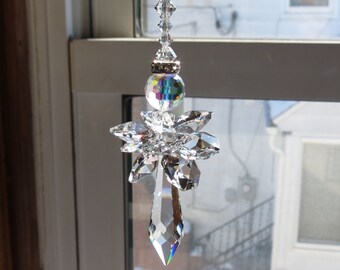 Angel Swarovski Crystal Suncatcher, Swarovski Suncatcher, Guardian Angel, Home Decor, Keira's Crystal Creations