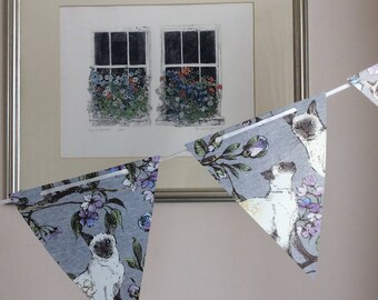 Siamese Cat Paper Bunting and card