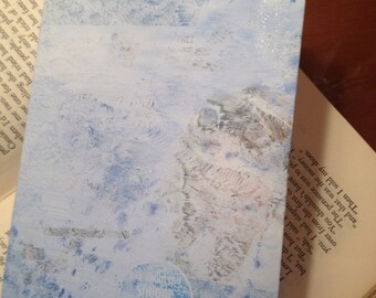 Junkmail notebook recycled paper hand painted cover
