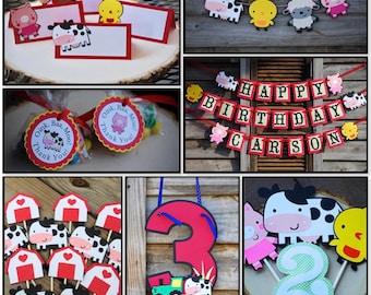 Farm Birthday Party Package, Barn Birthday Party, Farm Animal Decor