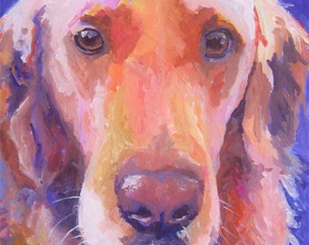 Golden Retriever Art Print of Original Acrylic Painting 11x14