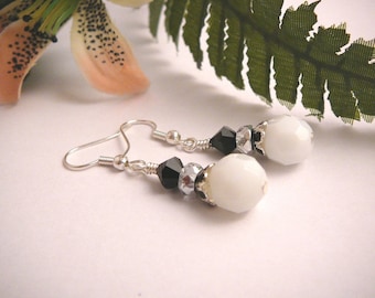 Black And White Dangle Earrings