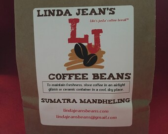 SUMATRA MANDHELING-12 oz bag of Dark Roasted Whole Bean Coffee