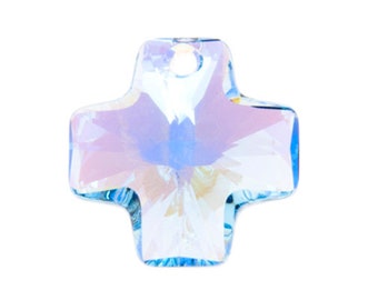 Aquamarine AB 6866 - Swarovski Crystal Cross Pendant (20mm)