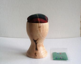 Ash Wood Egg Cup Pin Cushion E83
