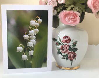 Lily of the valley flower greetings card