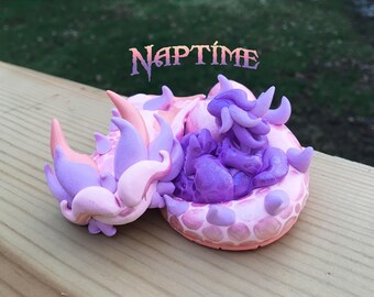 Sleepy Parent and Baby Dragonling: Naptime- Choose Your Colors!