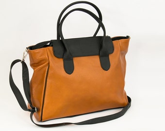 Leather MESSENGER BAG, Crossbody Leather Bag. Shoulder Bag, Leather Laptop Bag, Gift for Her, Handmade Handbag, Women's Bag, Tan Leather Bag