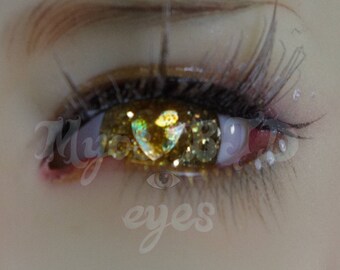 Golden 14mm bjd eyes with gold detail