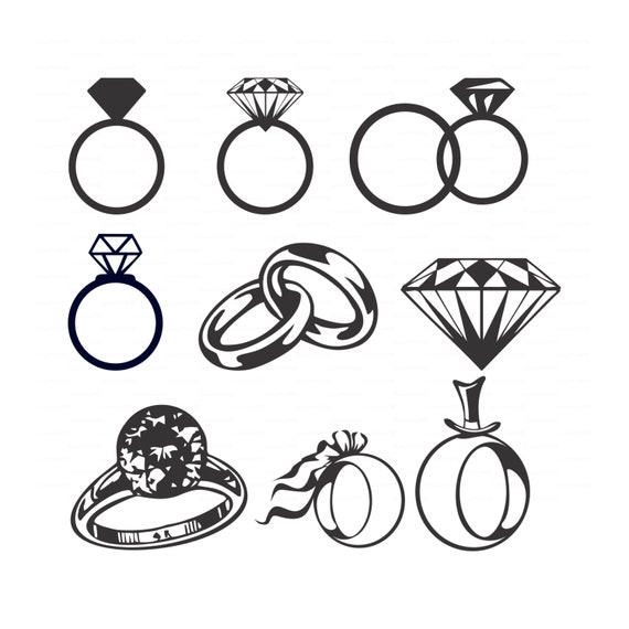 Download Wedding Diamond rings svg dxf ai eps png Vectors bridal
