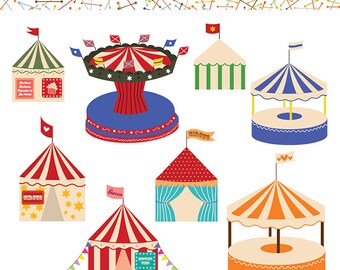 Lovely Circus Tents - Big Tops Digital Download - Scrapbooking Clipart - Printable Digital Clip Art - Instant Download Commercial Use