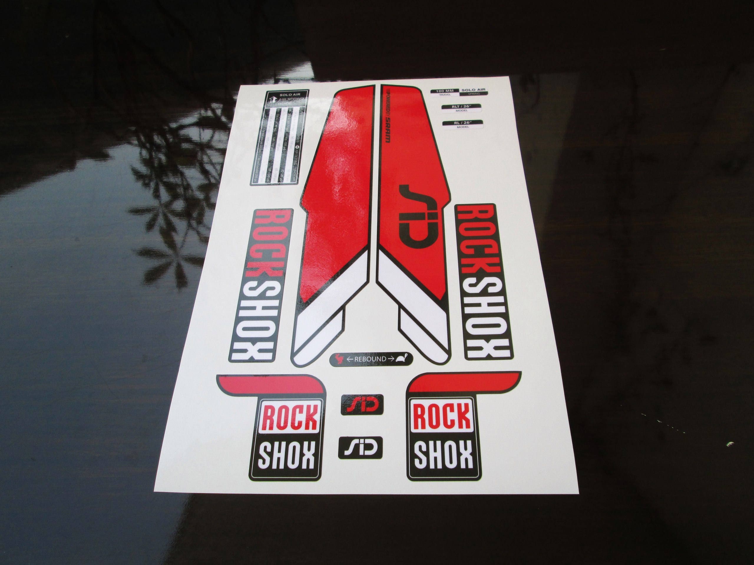 Rock Shox SID Style Decals. Bike Fork decals . BLACK. Sticker Fork