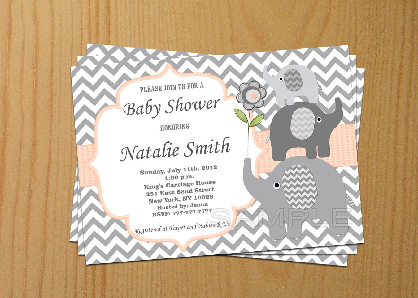 Free Elephant Baby Shower Invitations 9