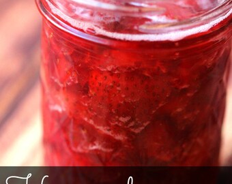 Strawberry jam, jelly, preserves, local fruit, pure cane sugar, lemon