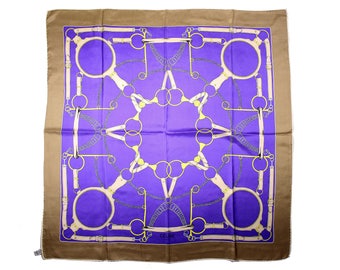Authentic CELINE Scarf 100% Silk Equestrian Motif