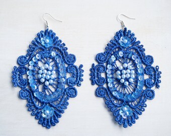 Blue Lace Earrings