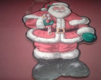 Large Vintage Cardboard Santa Ornament