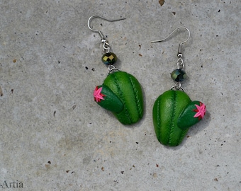 Cactus earrings Cactus jewelry Succulent earrings Succulent jewelry Polymer clay earrings Polymer clay cactus Polymer clay jewelry OOAK