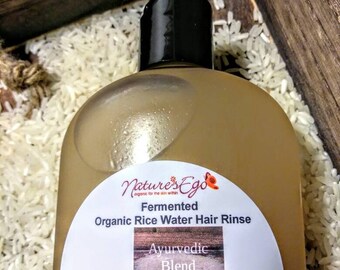 Organic Fermented Rice Water Hair Rinse (ayurvedic, black cumin seed oil, hair rinse, conditioner, hair wash, hair growth, shampoo)