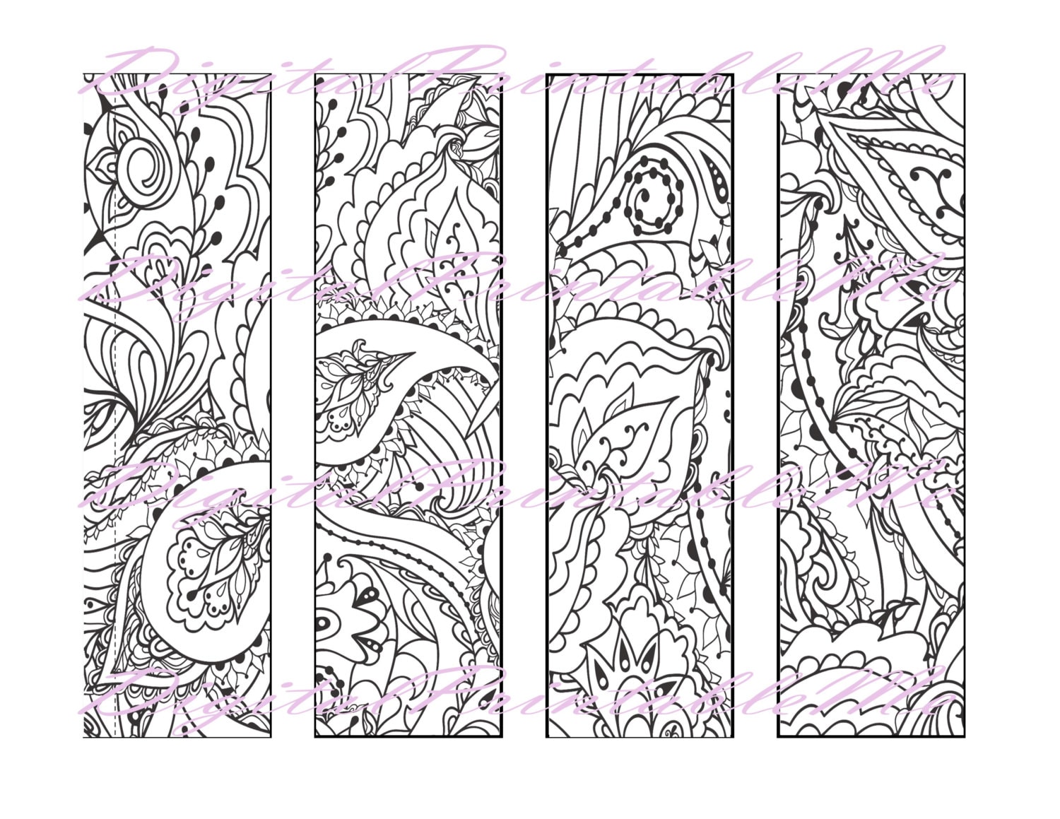 Download Printable Bookmark Coloring Page book mark adult instant