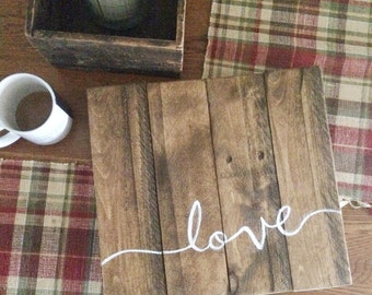 Small reclaimed wood 'Love' sign
