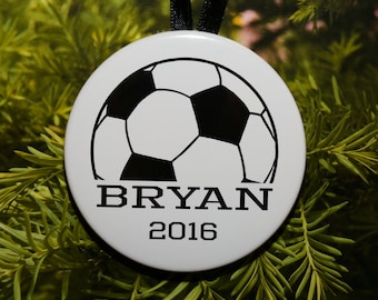Soccer Name Christmas Ornament - customized - C195