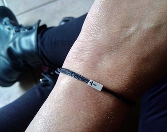 Minimalist cross bracelet men Dainty Cross bracelet women Christian Cross jewelry Friendship bracelet Cross gifts Christian jewelry cross