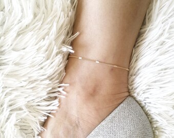Ankle Bracelet, Shiny Anklet, Gold Chain Anklet, Layering Anklet, Stacking Anklet, Minimal Anklet, Summer Anklet, Anklet, Everyday Anklet