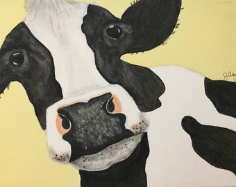 Cow canvas print - "Babe"