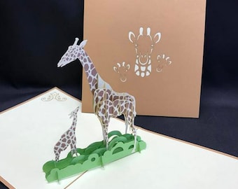 Giraffe 3-d pop up card