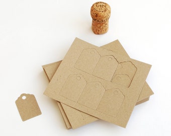 Small Recycled Tags, Rustic Kraft Manilla Swing, Price or Hang Tags, available as sets of 60, 120 or 180