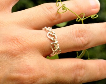 Morning Glories sterling silver ring