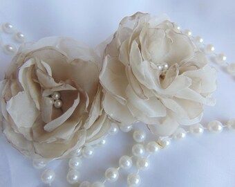 Peony taupe beige champagne-set of # 2