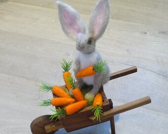 Needle felt rabbit,felt hare,felt bunny,felt animal