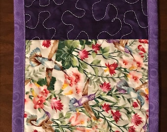 Mug Rug, Coaster, 6.5" x 9.5" quilted mug rug, quilted coaster, quilted placemat