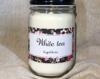 White tea scented all natural soy candle