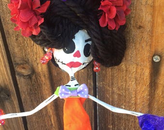 Dia de los muertos papermache skeleton doll
