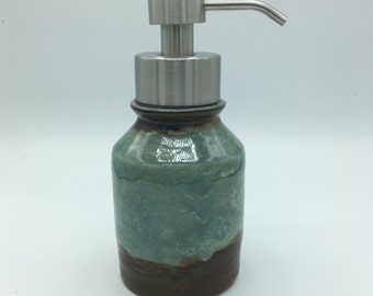 Foaming Soap Dispenser, ceramic soap dispenser, ceramic foamer, metal foam soap pump, pottery foamer, foam soap bottle