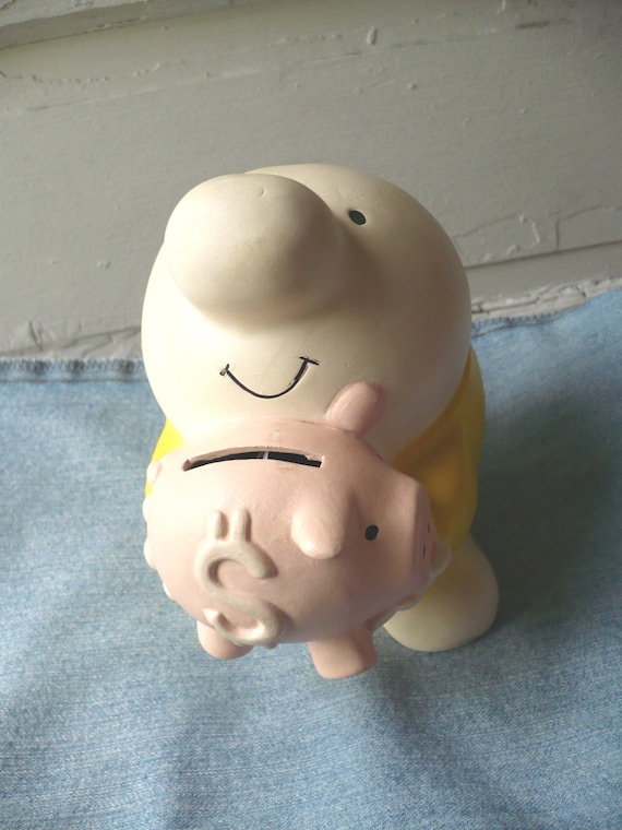 vintage ziggy piggy bank earthenware 1981 tom wilson comics