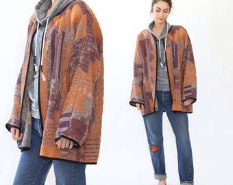 Vintage woven minimalist coat jacket