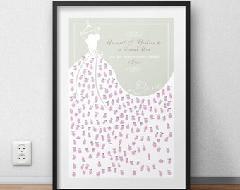 Fingerprint Dress Wedding Guest Book Alternative