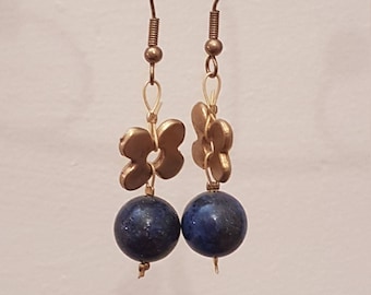 Lapis lazuli drop earrings.
